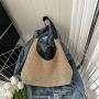 Summer new popular ladies handbag woven bag fashionable foreign style shoulder tote bag seaside travel beach straw bag