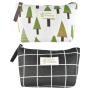 Gelory Printed Canvas Cosmetic Bag, Multi-Function Coin Purse Holder Bags Pencil Packet Large-Capacity Toiletry Bag