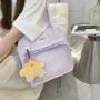 Wholesale Cheap Price Canvas Ita Bags Customized Clear PVC Window Women Tote Bags Girls Shoulder Bag