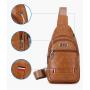 WTB030 New Fashion Men Business Chest Bags PU Leather Casual Crossbody Chest Shoulder Bag Outdoor Travel Sling Bags for Men