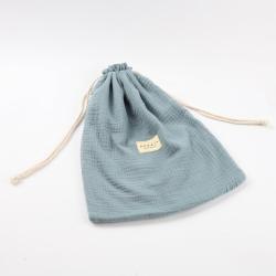 Custom Label Gauze Cotton Drawstring Bag For Shoe Large Soft Lining Velvet Cotton Gauze DustJewelry  Pouch