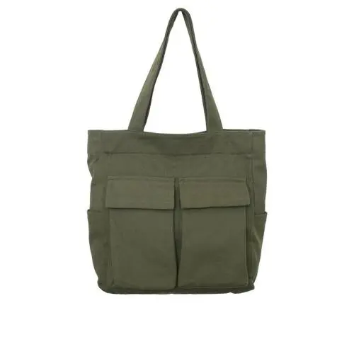 ZR112 Vintage Canvas Large-capacity Portable Shoulder Bag for Men and Women's Travel Bag Work Clothes Wind Tote Bag