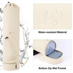 Women Multifunctional Black Can Yoga Mat Storage Bag Carrier Yoga Mat  Backpack with Adjustable Strap