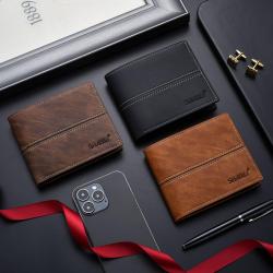 New Model 2024 Slim Wallet For Men Fashion Men Card Holder Wallet Pure Color Customs Wallet