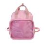 Factory customized leather women ita backpack with clear PVC window pins display custom ita bag