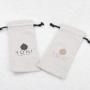 High End Custom Logo Printed Herringbone Drawstring Cotton Cosmetic Bag Luxury Cotton Gift Cosmetic Pouch