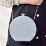 Pu Pure Color Single Shoulder Hand Chain Bag Bolsos Fashion Dinner Bag Lady Acrylic Personality Round Crossbody Bag