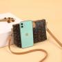 Fashion Women's Messenger Bag 2024 Printed Pu Leather Single Shoulder Crossbody Bag Business Purse Zipper Small Square Bag