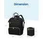 LOVEVOOK Quilted fashion 15.6in Laptop Bag Travel Double Layer Pumping Bag for Working Moms Breast Pump Backpack with Cooler Bag