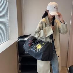 Custom New Bucket Bag PU Embroidery Print Niche Design Women's Bag Tote Bag Hand Bill ShoulderBag PVC