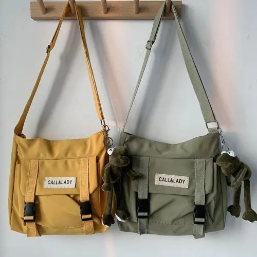 Lady-Style Nylon Waterproof Canvas Bag Cartoon Pattern for Women Japanese Minimalist Crossbody Bag Fashion