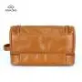 2024 Daily ins Pu Leather Double Layer Toiletry Bag With Hook Portable Travel Brush Organizer Pouch