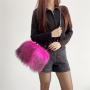 Winter women's plush tote handbag imitation raccoon fur European and American crossbody handbag fur bags