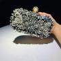 Metal Leaf Ornament trend 2023 Hot sale Dinner Evening bag Lipstick Clutch Bags for Women Luxury