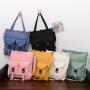 New Fashion Woman Canvas Bag Custom Wholesale Large Capacity Simple Student Book Bag Pure Color Soft Shopping Shoulder Bag