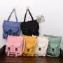 New Fashion Woman Canvas Bag Custom Wholesale Large Capacity Simple Student Book Bag Pure Color Soft Shopping Shoulder Bag