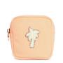 Custom Square Embroidery Tree Patch Waterproof Nylon Peach Pink Small Travel Bags for Women Toiletries Cosmetic Pouch