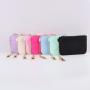 Keymay RTS Fast Shipping DIY Personalized Chenille Letter Patch Gold Zipper Nylon Keychain Wallet Wallet Card Holder Coin Purses