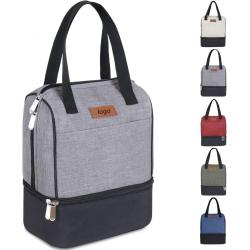 Gelory Lunch Bag For Women Men Kids Double Zippers Wide Open Bag Leakproof Thermal And Cooler Reusable Lunch Box