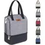Gelory Lunch Bag For Women Men Kids Double Zippers Wide Open Bag Leakproof Thermal And Cooler Reusable Lunch Box