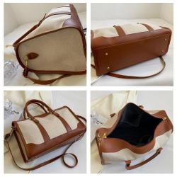 ZF167 New Retro Ladies Handbag Canvas Sports Fitness Diagonal Cross Bag Short Distance Large Capacity Collision Color Travel Bag