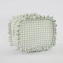 Large Capacity Nylon Travel Makeup Bag Storage bag Custom French Style Gingham Ruffle Cosmedtic Bag Round
