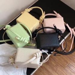 2024 new vertical stripes Square box bag embroidery line small handbag crossbody fashion shoulder bag