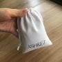 8 ounces White Canvas Cotton Drawstring Bag With Custom Logo Jewelry Pouch