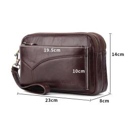 2024 Custom Genuine Leather Clutch Bag Wallet For Business Men Envelope Purse