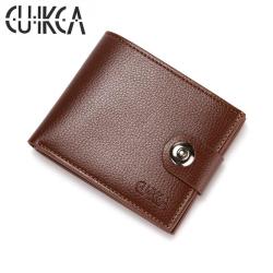 CUIKCA Hot Selling Man Wallet Leather  Litchi Pattern Coin Purse Purse ID Credit Card Holder Short  PU Leather Wallet For Men