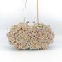 Women Gold Rose Flower Hollow Out Crystal Evening Metal Clutches Small Minaudiere Handbag Purse Wedding Box Clutch Bag