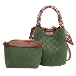 KBW151 2023 Hot Selling Texture Checkerboard Check Retro Handbag Bucket Bag Fashion Mother and Child Shoulder Bag