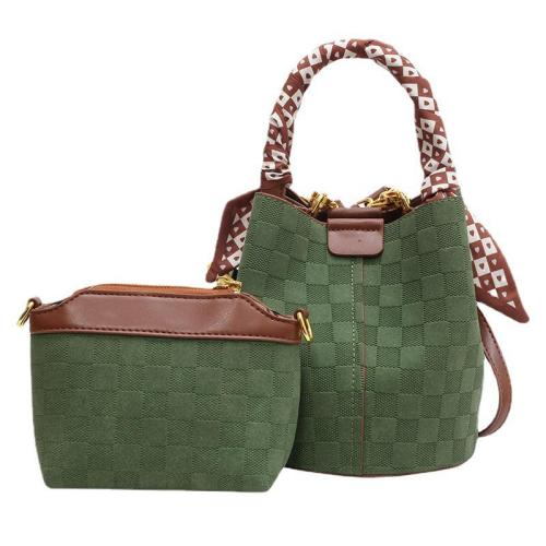 KBW151 2023 Hot Selling Texture Checkerboard Check Retro Handbag Bucket Bag Fashion Mother and Child Shoulder Bag