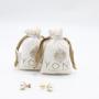 Custom Drawstring Cotton Linen Jewelry Cosmetic Gift Packaging Pouch Luxury Small Muslin Cotton Gift Bag
