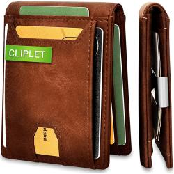 Manufacturer Anti-theft leather money clip wallet rfid blocking leather men money clip