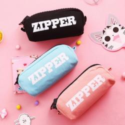 Gelory Portable Pencil Case Large Capacity Cute Custom Text Printing Pencil Case School Student Storage Bag