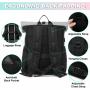 15.6 Inch Rolltop Backpack Waterproof Large Laptop Bag with USB Charging Port for Travel Work School Laptop Backpack Women Men