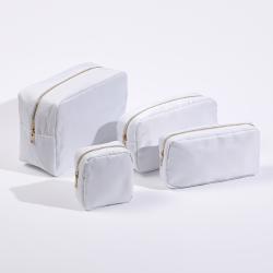 Wholesale Custom Logo Portable Durable Waterproof Nylon Zipper Cosmetic Toiletry Pouch Makeup Organizer Bag Small Cosmetic Bags