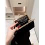 Vintage women's velvet clutch bag evening bags black dress party evening clip bag with metal handle handbag wholesale