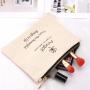 Custom High Quality 8 OZ Canvas Cosmetic Brush Zipper Bag Organizer Gift Pencil Cotton Canvas Makeup Pouch
