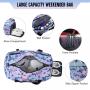 2021 2pcs waterproof Weekender Bags for Women Gym Travel Tote Bag with Shoe Compartment Large Floral Carry on Travel Duffel Bags