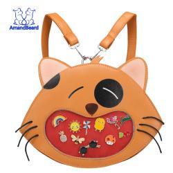 Professional customized clear ita backpack lovely animal Itabag pvc window with pins display insert backpack