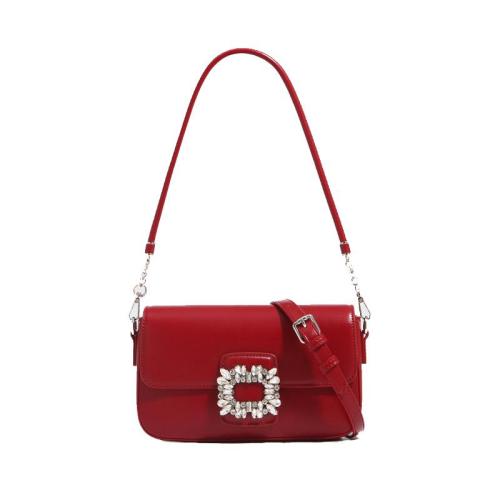 2024 Custom Genuine Leather Crystals Sling Bag For Women Luxury Shoulder Purse