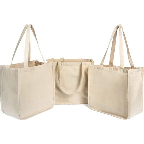 Gelory Custom Logo Extra Large Heavy Duty Cotton Shopping Bag Reusable Grocery Bags