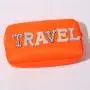 Christmas embroidery cosmetic bag toiletry bag ladies towel Glittering chenille patch nylon bag