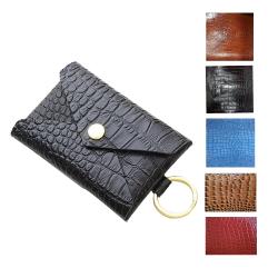 customised id card holder id clutch pocket credit card wallet envelope shape leather key chain card holder
