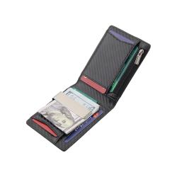 Minimalist nice carbon leather slim card holder wallet rfid id card holder wallet