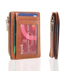 Wholesale mens slim wallets slim genuine leather card holder rfid wallet leather smart wallet holder for men