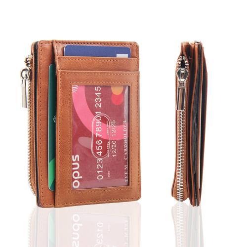 Wholesale mens slim wallets slim genuine leather card holder rfid wallet leather smart wallet holder for men