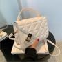 KBW280 2023 Hot Selling Fashion Retro Solid Color Embossed Crossbody Bag High Quality Rhombus Simple Handbag